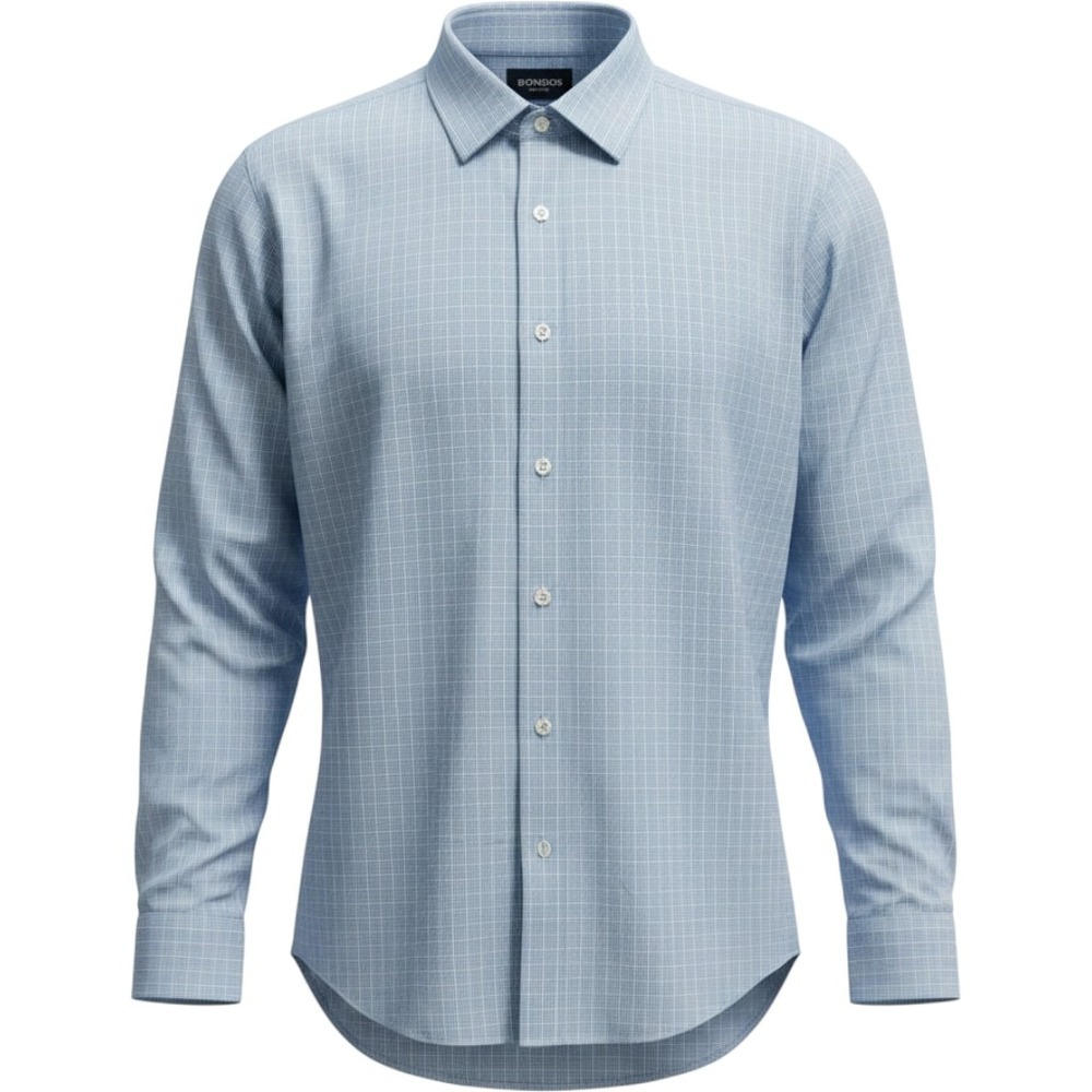 NEW Bonobos Wrinkle-Free Tailored Fit Dress Shirt Blue Micro Check XXL BSH01725T